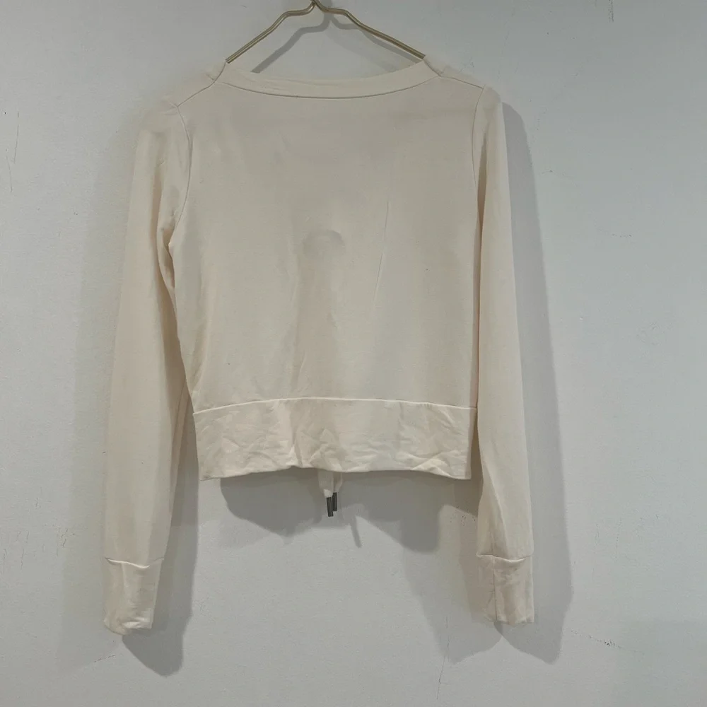 ALO Yoga Cream Lace-Up Sweatshirt  S  NWOT